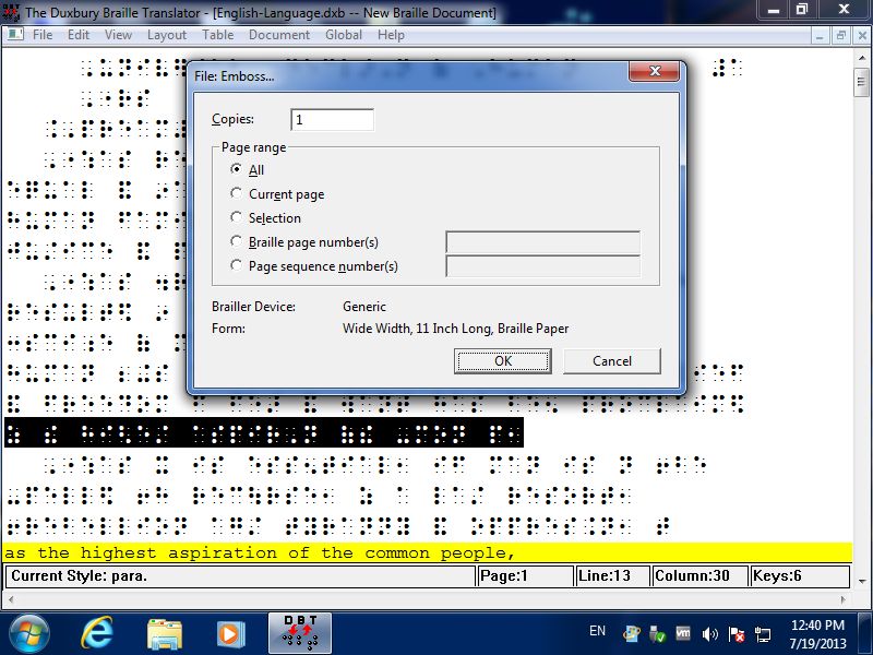 Braille translation software Braille translation software