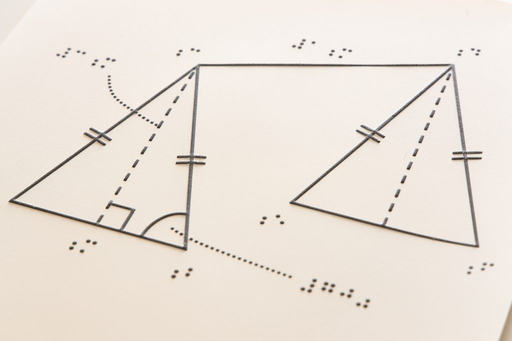 A Mathematical tactile diagram with Maths notation