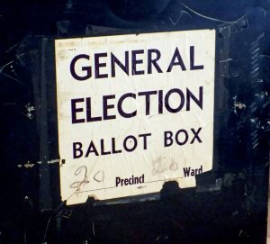 Photo of old fashion General Election ballot box