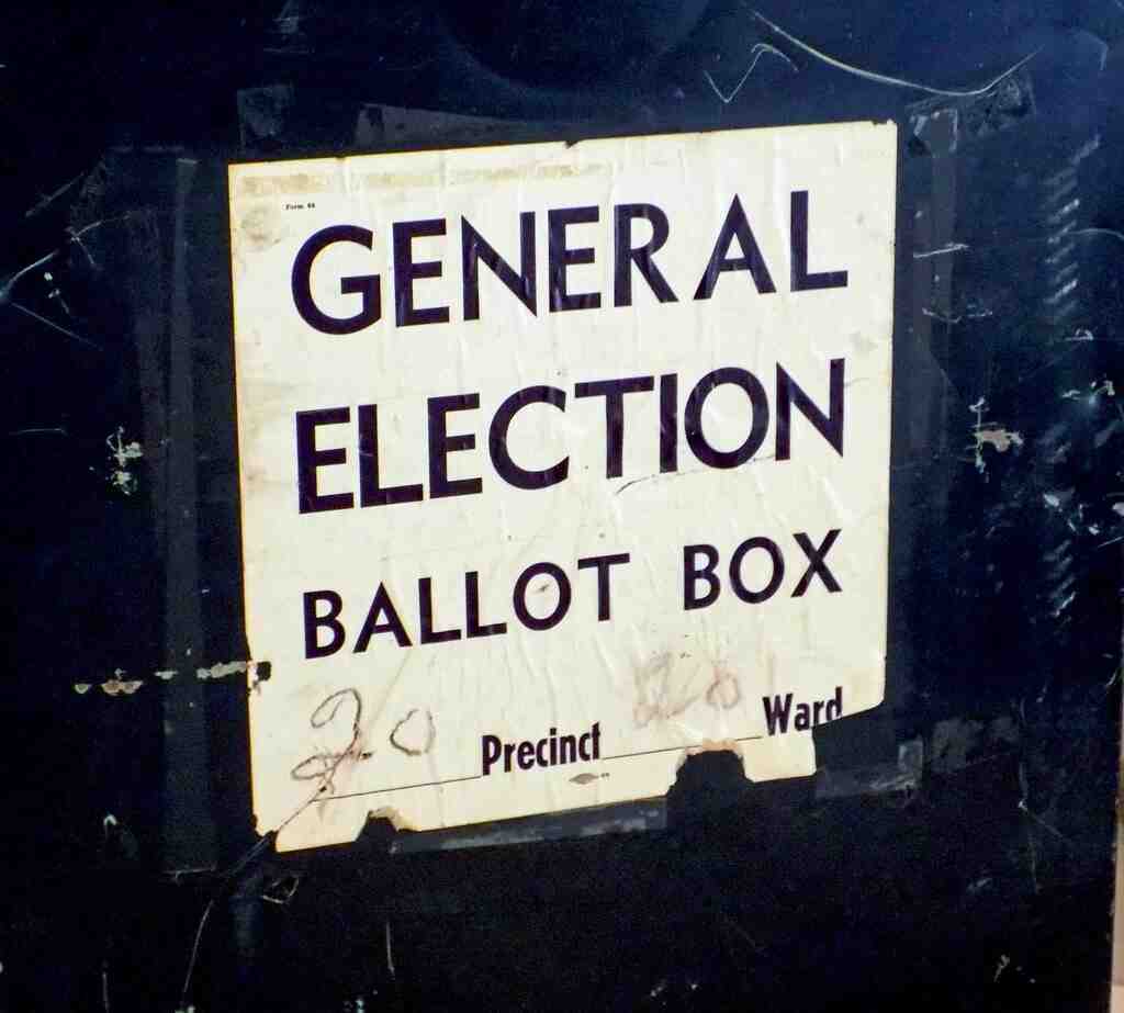 Image of old fashion General Election ballot box
