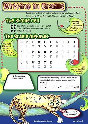 A2i's braille activity sheet