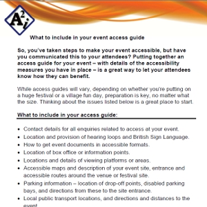 Cover for Event Access Guide