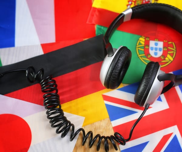 flags and headphones