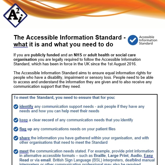 The accessible information standard cover