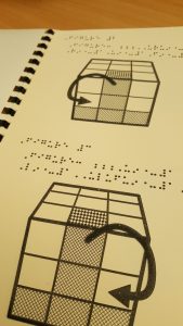 Photo of tactile diagram with Braille for Maths course