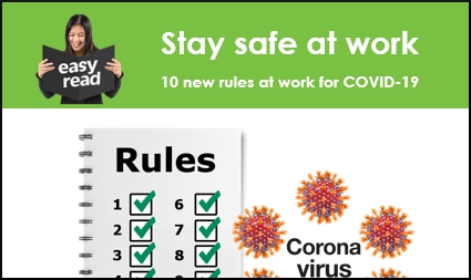 COVID safe workplace rules in Easy Read