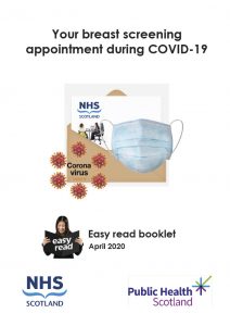Front cover of Breast Screening Easy Read document