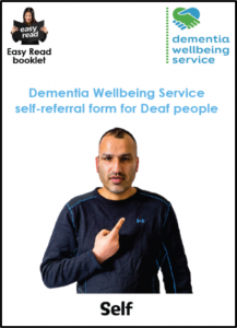 Front cover of Bristol Dementia Wellbeing Service Easy Read service leaflet