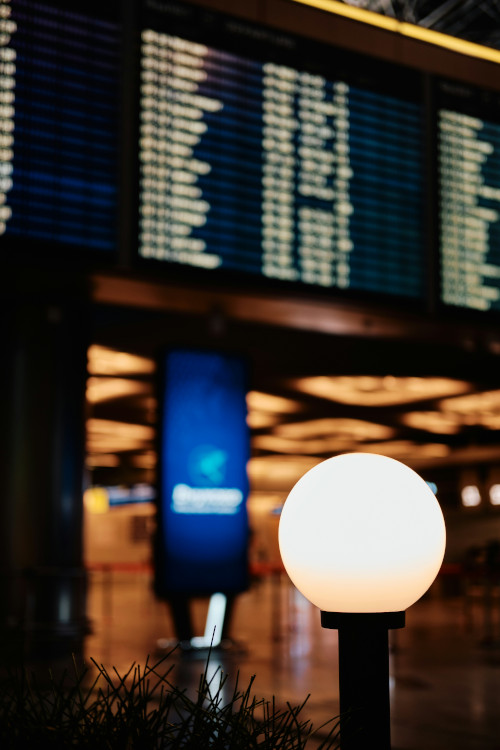 Blurred display board at an airport or train station