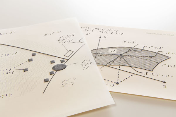 2 tactile maps, with Braille annotation