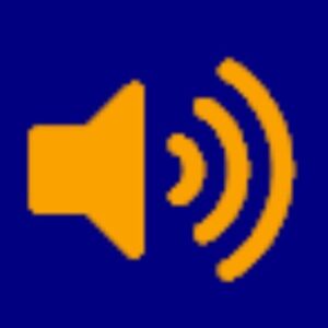 yellow icon of a voice speaker