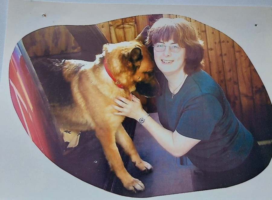 Judi with her German Shepherd